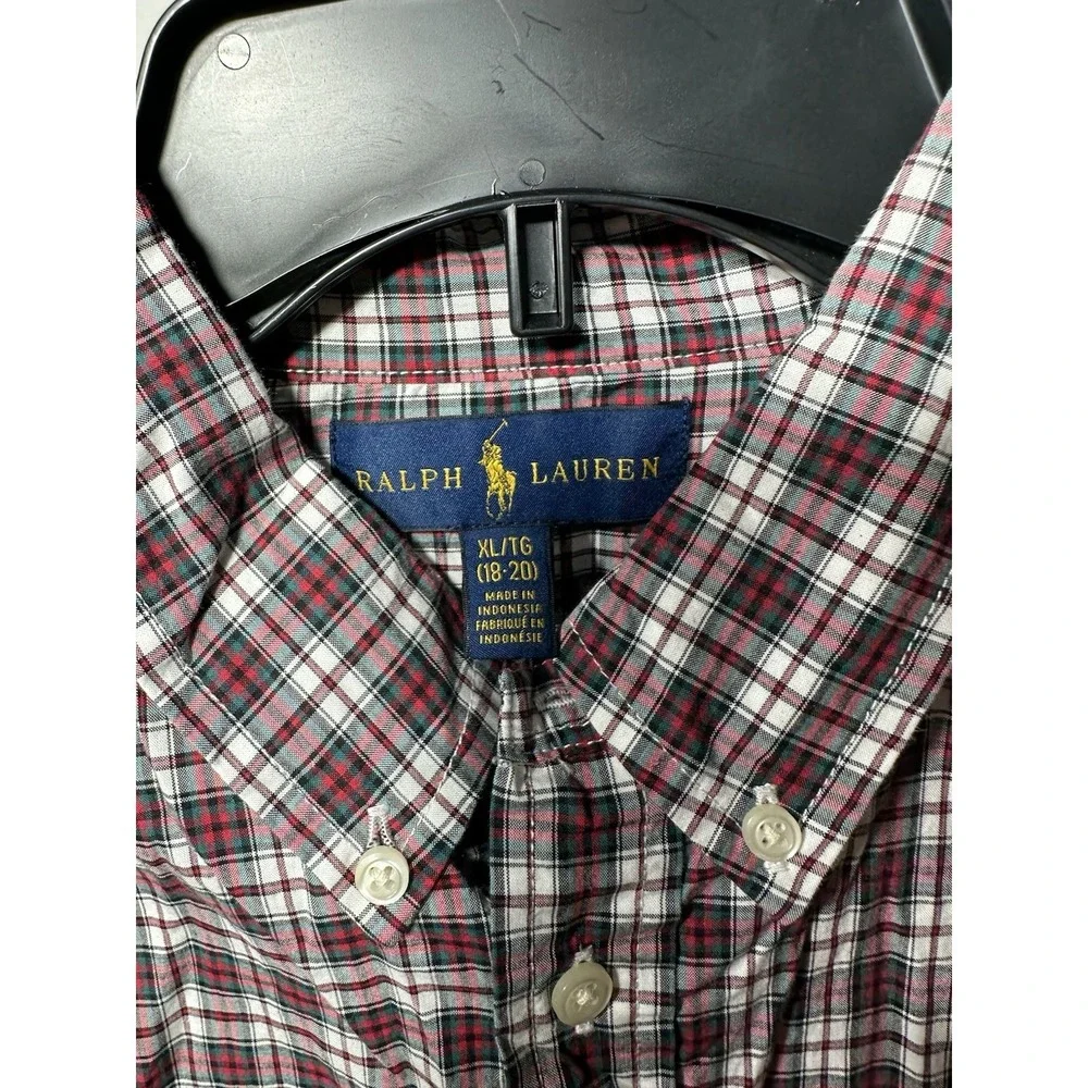 Polo Ralph Lauren Boys Size XL 18-20 Long Sleeve Button Down Logo Shirt
